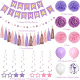 Champagne Gold Beige Birthday Decorations With Happy Birthday Banner Paper Fans Tissue Paper Pompoms Paper Tassel Hanging Swirl Circle Dot Garland Neutral Party Decor (Champagne Gold)