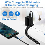 Iphone 17 Air 16E 16 15 Pro Max Charger Cable 3Ft For Car, Coiled Usb C To Usb C Fast Power Charging Cord Short Android Phone Wire For Samsung Galaxy A15 A25 5G A14 A54 S24 S23 Ultra Fe A13 A53