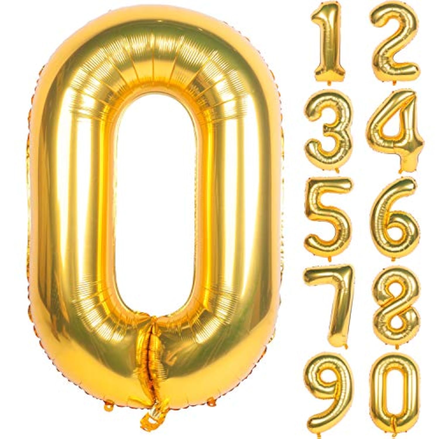 40 Inch Gold Number Balloons (Gold 0)
