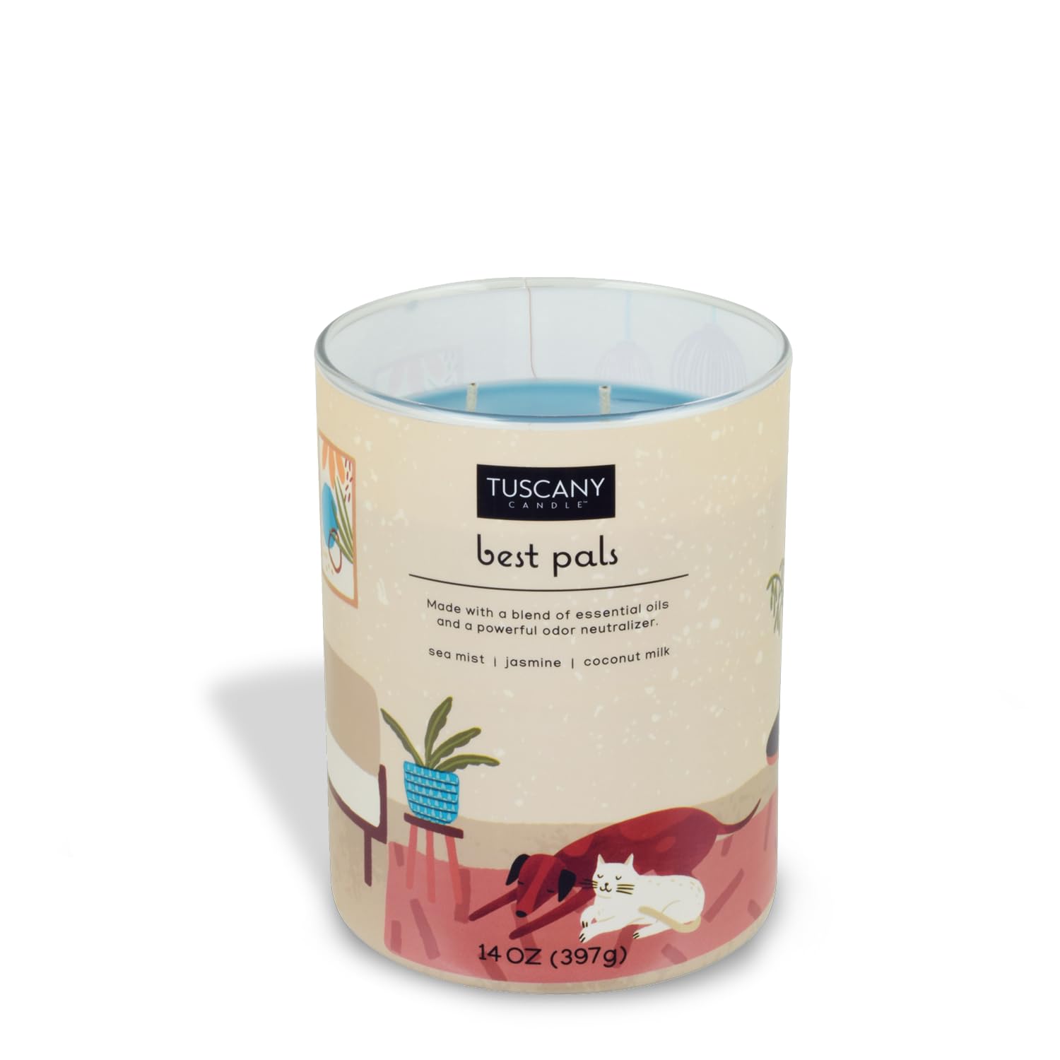 Tuscany Candle Best Pals: Jasmine & Coconut Scented Pet Odor Neutralizing Candle, 14 oz