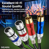 GearIT Dual 2 XLR Female to Dual 2 RCA Male Cable (20ft) 2-XLR to 2-RCA Female