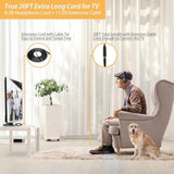 20Ft Extra Long Cord Headphones For Tv & Pc With Volume Control, Wired Tv Headset With Extension Cable, 3.5Mm Aux Jack With Usb & Rca Adapters For More Tvs, Senior Friendly