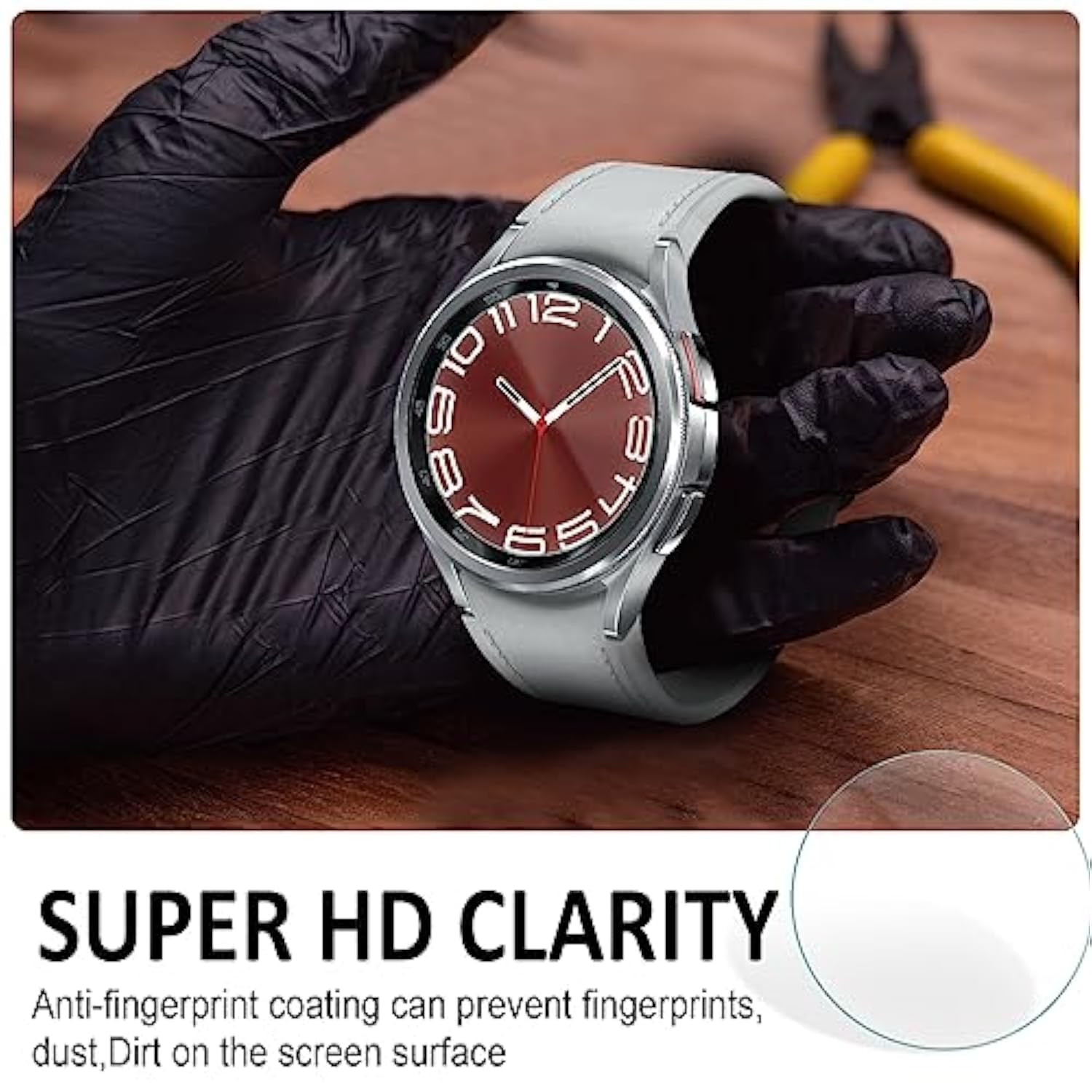 [4 Pack] For Samsung Galaxy Watch 6 Classic 43Mm Screen Protector,Tempered Glass Protective Film Cover Accessories For Galaxy Watch 6 Classic 43Mm (Not For Other Models)
