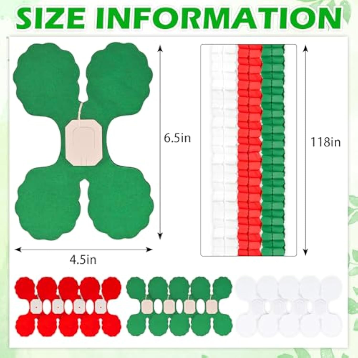 12Pcs Red White And Green Party Decorations, Hanging Paper Streamers Garland For Birthday Wedding Baby Shower Mexican Italian Themed Christmas Party Decorations