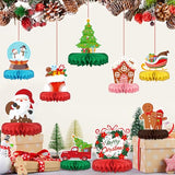Merry Christmas Party Decorations Bundle - Includes Festive Christmas Honeycomb Centerpieces ?Santa Claus Snowman Table Toppers, Perfect for Classroom Decor, Christmas & Winter Birthday Party Supplies