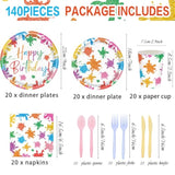 140Pcs Paint Splatter Party Decorations, Painting Party Tableware Set Plates,Napkins,Cups For Art Painting Party Supplies Birthday Baby Shower Decorations