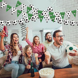 4 Pcs Soccer Banners Soccer Party Decorations Pennant Banner for Sports Ball Birthday Party Supplies