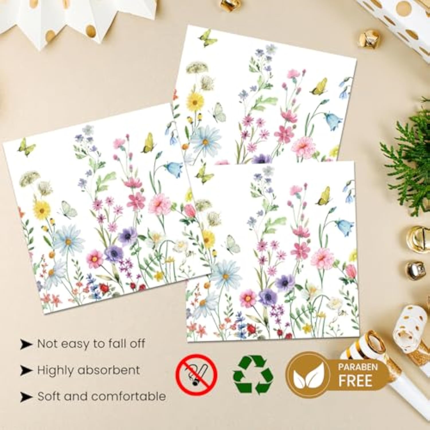 40 Pcs Wildflower Plates And Napkins Party Supplies, Floral Paper Plates Napkins Wildflower Baby Shower Decorations Tableware For Spring Summer Picnic Wedding Birthday Tea Party Serves 20