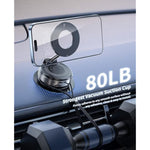 Vacuum Magnetic Phone Holder For Car,Suction Cup Phone Mount,Foldable Vacuum Magnetic Phones Stand,Magnet Car Mount For All Smartphones & All Vehicle & Gym/Bathroom Mirror