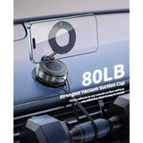 Vacuum Magnetic Phone Holder For Car,Suction Cup Phone Mount,Foldable Vacuum Magnetic Phones Stand,Magnet Car Mount For All Smartphones & All Vehicle & Gym/Bathroom Mirror