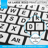Magnus 325 | Wireless Large Print Full Size Computer Keyboard | High Contrast Black & White Keys | Soft Buttons | Ideal For Visually Impaired, Beginners And Seniors | Plug & Play
