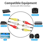 Audio Video Rca Cable, 10Ft 3Rca To 3Rca Composite Av Cable Compatible With Set-Top Box, Speaker, Amplifier, Dvd Player, 24K Gold Plated