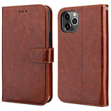 Compatible With 12 & 12 Pro Wallet Case With Card Holder Pu Leather Magnetic Detachable Kickstand Shockproof Wrist Strap Removable Flip Cover 6.1 Inch (Brown)