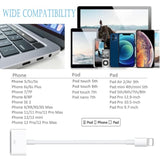30 Pin To Lightning Adapter, Lightning Cable Adapter, 8-Pin Male To 30-Pin Female Connector Converter With Phone Charger Cable Cord Compatible Phone 14/13/12/11/X/8/7/6/5/4S/4/3/Pad/Pod (White)