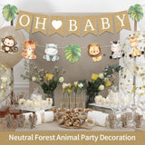 Pre-Strung 6Ft Burlap "Oh Baby" Banner Safari Jungle Theme for Baby Shower