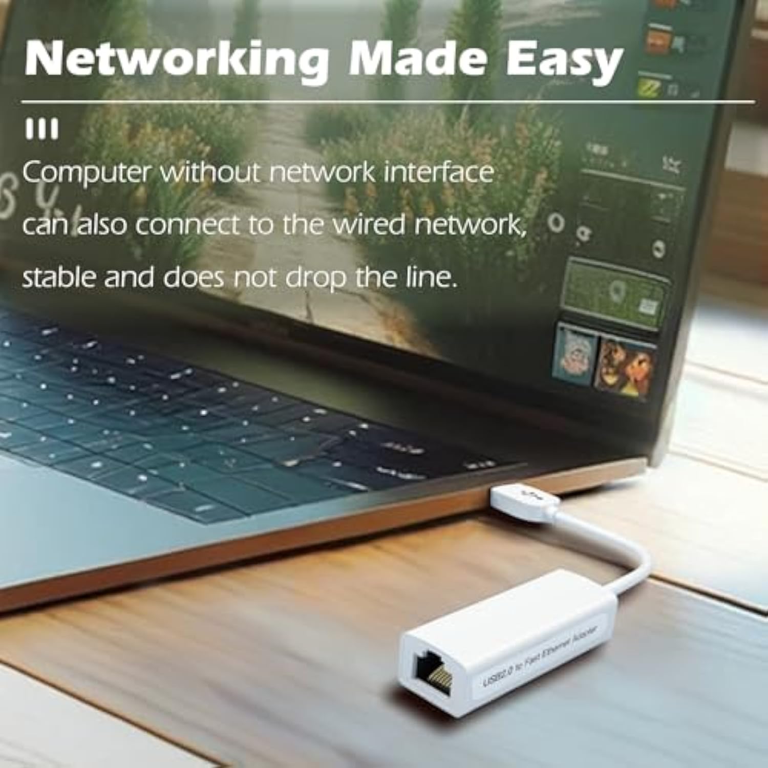 Usb Ethernet Network Adapter, Compatible With Laptops And Usb 2.0 Devices, For