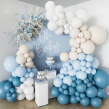 Dusty Blue Balloon Arch Kit: 132 Pcs Baby Shower Decor