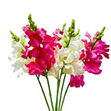 Artificial Delphinium Flowers,Artificial Silk Flowers Hyacinth,Silk Flowers With Stems,Faux Flower Stems For Wedding,Party,Floral Arrangements Home Centerpiece Table Decoration (6, White Red)