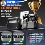 Upgraded Secure Lock Case For Samsung Galaxy Buds3 Pro And Galaxy Buds 3 (2024), Shockproof Hard Case Cover With Cleaning Kit & Keychain, Galaxy Buds 3 Pro Accessories, Auto-Open, Led Visible