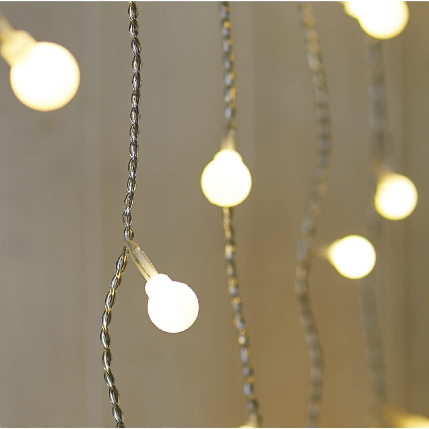 Fairy Curtain Lights, Usb/Battery Powered Ball Icicle Light 13Ft 96 Led Globe String Hanging Lights For Bedroom Dorm Wed