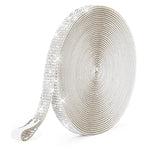 Self Adhesive Rhinestone Strips,Crystal Rhinestone Diamond Ribbon Tape With 2Mm Rhinestones Glittering For Diy Event Phone,Car,Wedding Decor (Silver, Width 0.51Inch X 6.6 Yards)