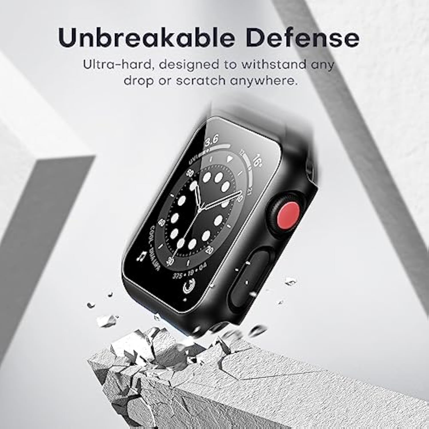 2 Pack Hard Case Designed For Watch Series 3/2/1 38Mm, [Full Coverage] With 9H Tempered Glass Screen Protector [Touch Sensitive], Slim Protective Cover For Iwatch 38Mm - Black