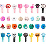 32 Pieces Colorful Cartoon Charger Cable Protectors Usb Charger Cable Saver Silicone Animal Buddies Flexible Wire Protectors For Most Cellphone Data Lines (Nice Style,2 X 3 Cm, 1.8 X 2 Cm)