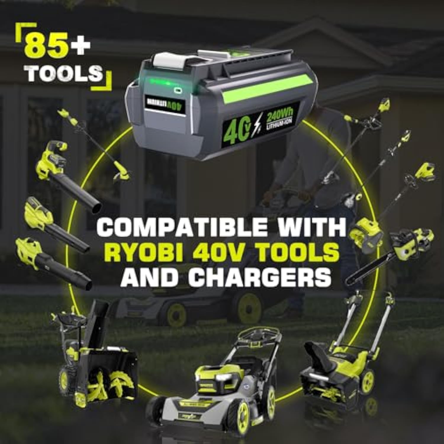 40V 6.0Ah Replacement For Ryobi 40V Battery For Ryobi 40Volt Cordless Tool Li-Ion Ryobi Batteries Op4015 Op4026 Op40201 Op40261 Op4030 Op40301 Op4040 Op40401 Op4050 1