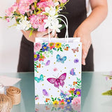 24 Pack Butterfly Gift Bags With Tissue Paper Bags With Handles, 8.7'' Small Gift Bag Party Bags For Kids Birthday, Mothers Day, Bridal Showers, Baby Showers