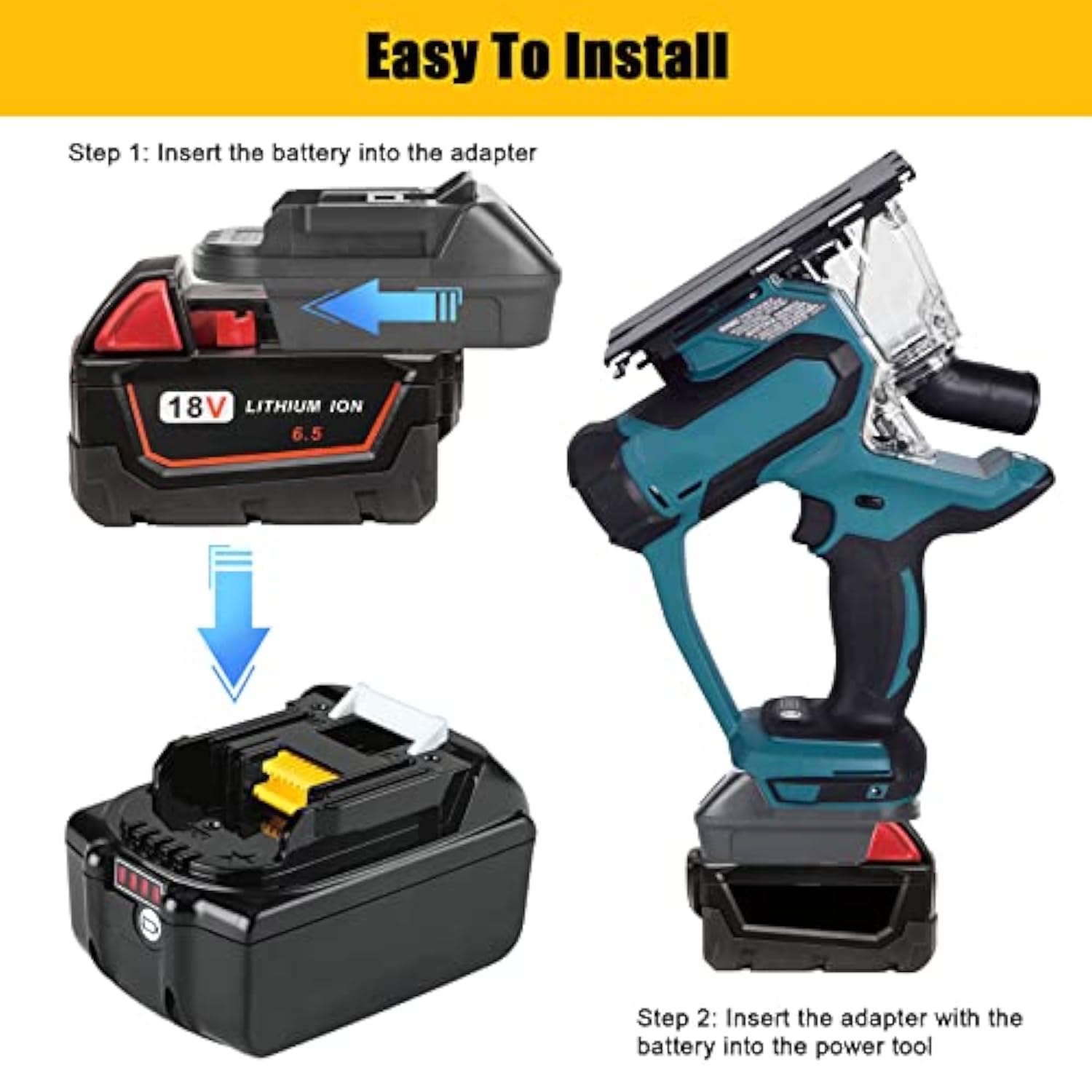 DM18M Battery Adapter with USB for Dewalt 20V & Milwaukee M18 to Makita 18V