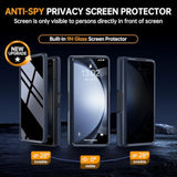 Rotatable Ring Stand For Z Fold 5 Case With Privacy Screen Protector, Compatible With Magsafe, 18Ft Mil-Grade Protection, Magnetic Shockproof Slim Case For Samsung Galaxy Z Fold5, Black