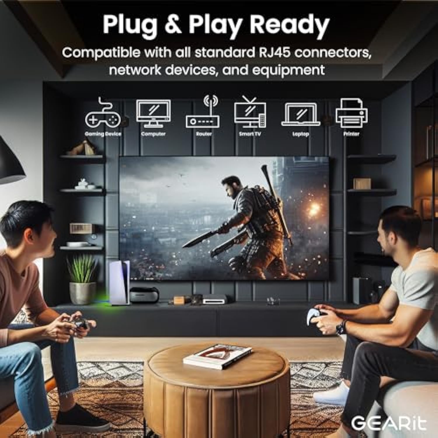 GearIT Cat 6 Ethernet Cable 1 ft (10-Pack) - Cat6 Patch Cable, Cat 6 Patch Cab