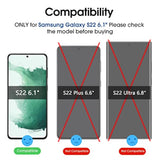 amFilm Privacy Screen Protector Samsung Galaxy S22 5g 6.1 inch with 2 Pack Camera Lens Protector, Anti Spy, Fingerprint ID Compatible, Easy to Installation, Hybird, 2+2 Pack