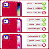 For Se 2022/2020 Case, For 8/7 / 6 / 6S With [2Pack] Tempered Glass Screen Protector, Heavy Duty Shockproof Protective Se 3Rd/2Nd Generation Cover 4.7" For Kids Boys