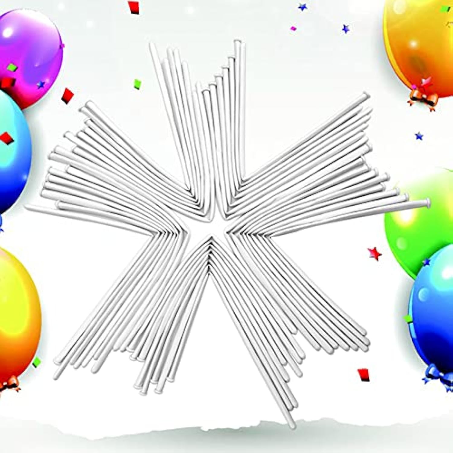 100Pcs 260 Balloons White Long Balloons For Balloon Garland Thickening Skinny Latex Twisting Balloon For Animals Modeling Christmas Birthday Wedding Party Decorations