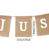 Just Married Bunting Banner Vintage Burlap Banner For Wedding, Bridal Shower, Bachelorette Party, Photo Props,Etc"