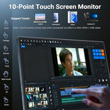 Sf10T Portable Monitor 10.5 Inch Touchscreen Laptop Monitor Ips 178° Wide-Viewing/Built-In Dual Speakers Low Blue-Light/Hdr Eye Care External Screen W/Smart Cover For Mac Pc Xbox Ps4/5 Switch