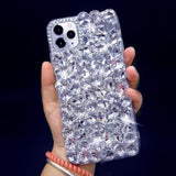 Compatible With Iphone 13 Pro Max Case For Women 3D Glitter Sparkle Bling Case Luxury Shiny Crystal Rhinestone Diamond Bumper Clear Gems Cute Protective Girly Case Girls Cover