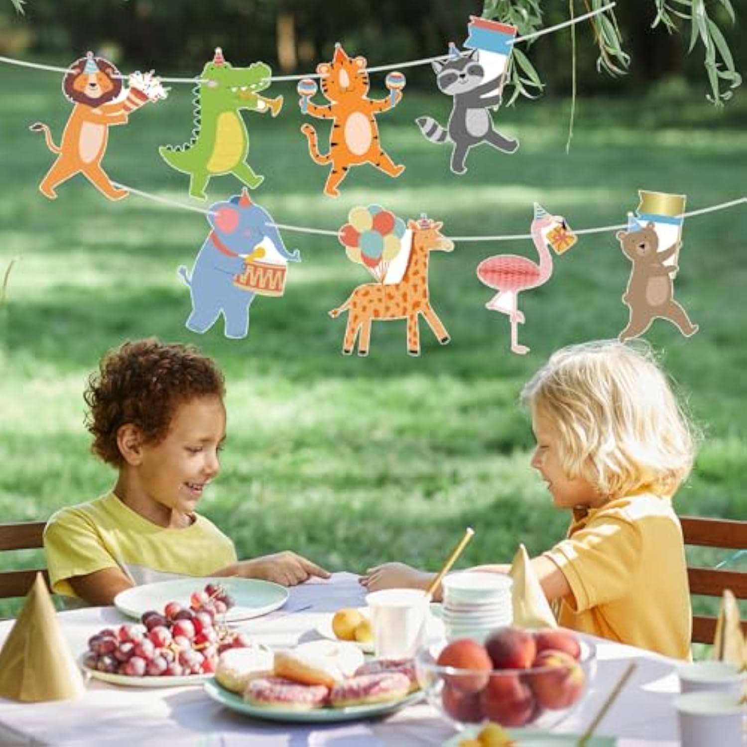 Party Animal Banner Animal Birthday Party Decorations Happy Birthday Garland Banner For Kids Girls Boys Zoo Carnival Decorations Supplies