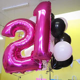 Hot Pink 40" Number Balloons 12 or 21 for Birthday Party Anniversary Decorations