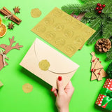360Pcs Embossed Christmas Envelope Seals Stickers, Christmas Gingerbread Man Hat Deer Stocking Wreath Gold Foil Stickers For Christmas Envelopes Gift Card Present Packaging Party Supplies