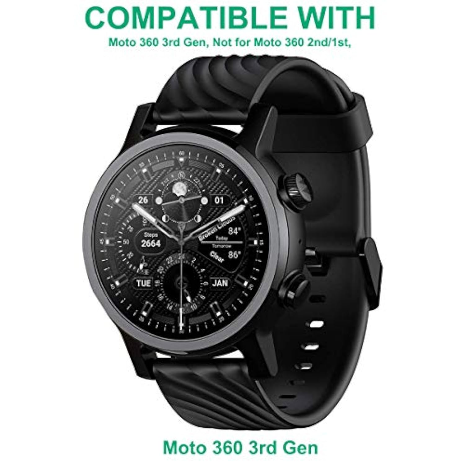 Charger For Motorola Moto 360 3Rd Gen Smartwatch, Replacement Usb Charging Cable Dock Cradle Stand With 3.3Ft Cord For Moto 360 3 Smart Watch