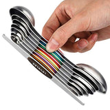 Magnetic Measuring Spoons Set Of 8 Stainless Steel Dual Sided Stackable Measuring Spoons Nesting Teaspoons Tablespoons For Measuring Dry And Liquid Ingredients