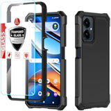 3-in-1 Case for Cricket Icon 2026/AT&T Propel 3 5G with Screen Protector, Full Body Protection, Hard PC Bumper & Silicone Back Military Grade Cover (Black)