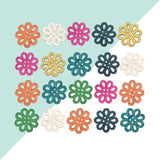 100Pcs Wooden Craft Buttons Vintage Cartoon Daisy Buttons 4 Holes Sewi