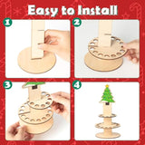 3Pcs Christmas Unique Money Holder For Cash Gift, Merry Christmas Money Cake Wooden Cash Holders With 25 Holes, Xmas Cake Decoration Card For Party Decor Supplies