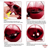 Huge Metallic Red Balloons 22 Inch Pack of 6 Mylar Birthday Fall Halloween Decor