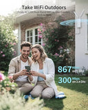 Ac1200 Outdoor Wifi Extender Long Range, Dual Band 5Ghz + 2.4Ghz, Ip65 Weatherproof Gigabit Signal Booster, Poe Powered, With Passive Poe Injector, 2X 5Dbi Antennas, Works For Yard, Farm, Rv
