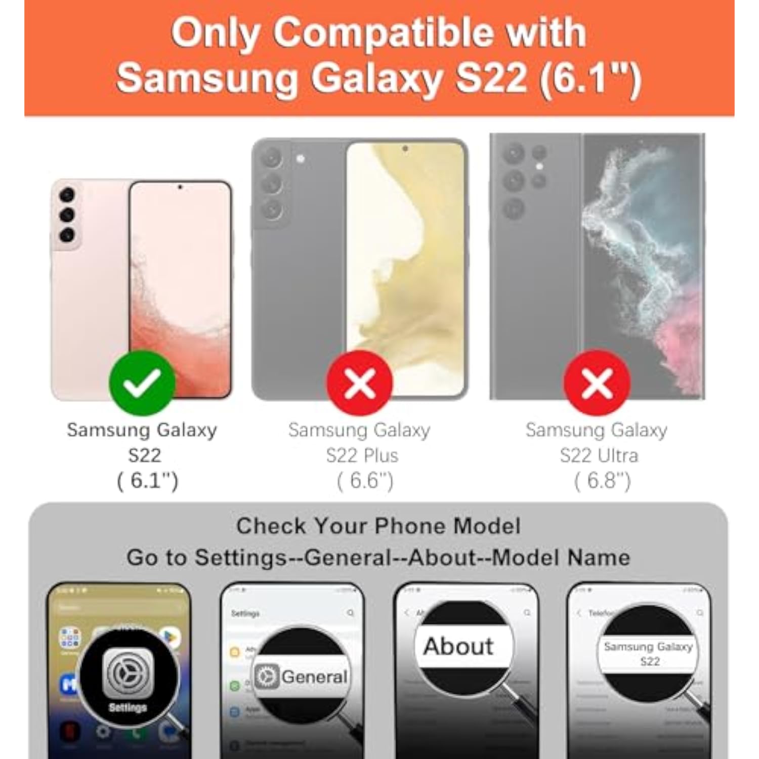Samsung Galaxy S22 5G Phone Case with Card Holder and RFID Blocking - Black Leopard PU Leather Protective Case for Women and Men