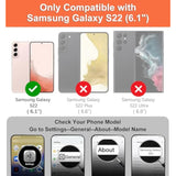 Samsung Galaxy S22 5G Phone Case with Card Holder and RFID Blocking - Black Leopard PU Leather Protective Case for Women and Men